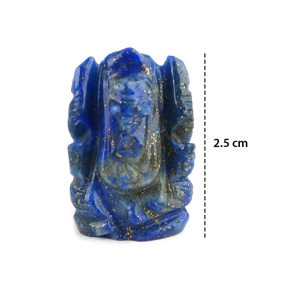 Lapis Lazuli Crystal Ganesha Idol Murti for Protection & Decorative Showpiece-2.4 cm (1 inch)