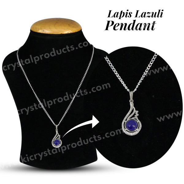 AAA Natural Crystal Stone Pendant - Locket with Metal Chain