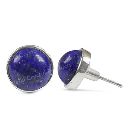 Natural Crystal Stone Round Earrings Tpos / Studs