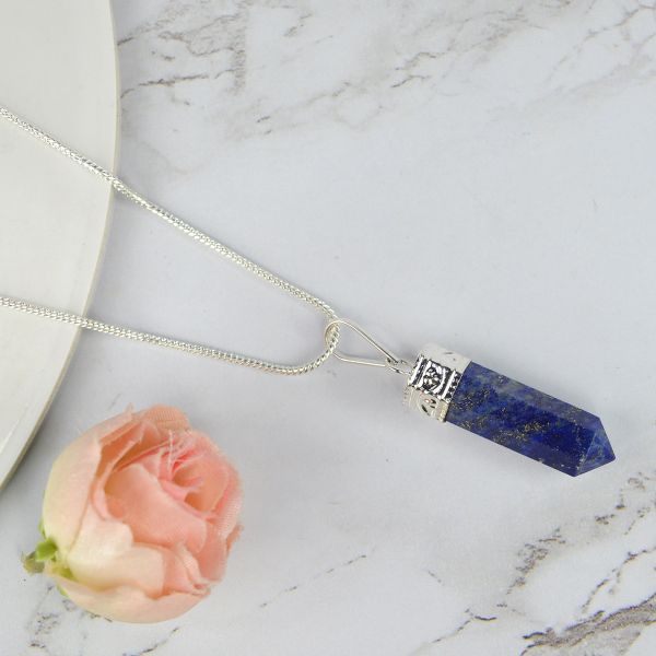 Natural AAA Pencil Shape Pendant - Locket With Metal Chain