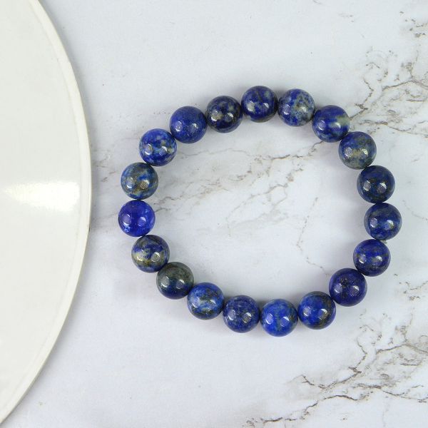 Lapis Lazuli 10 mm Round Bead Bracelet