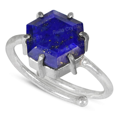 Natural Gemstone Adjustable Ring for Unisex