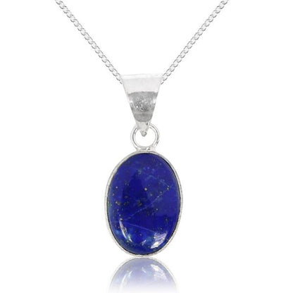 Natural Oval Shape Pendant Locket with Metal Chain for Unisex