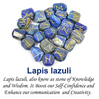 Natural Stone Tumble Shape Rune Set 25 Pc