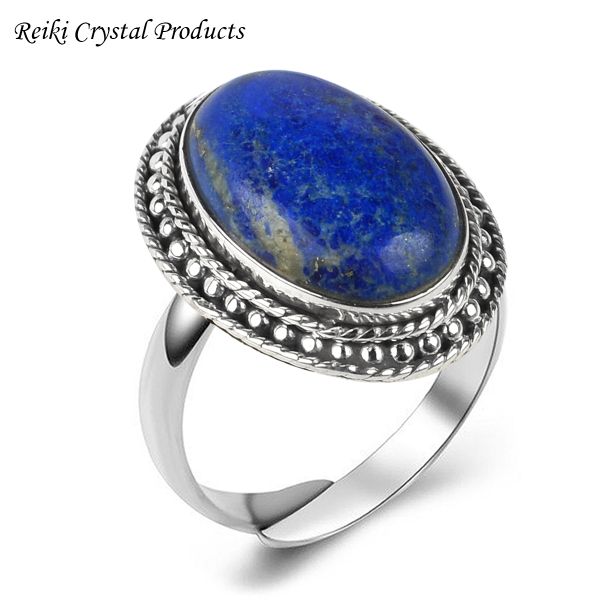 Natural Adjustable Gemstone Silver Ring for Unisex