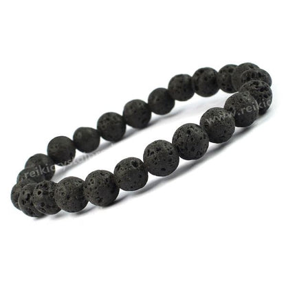 Certified Lava 8 mm Round Bead Bracelet