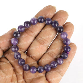 Pink Tourmaline 8 mm Round Bead Bracelet