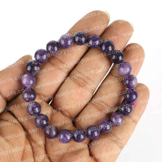 Pink Tourmaline 8 mm Round Bead Bracelet