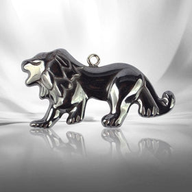 Hematite Crystal Lion Shape Pendant