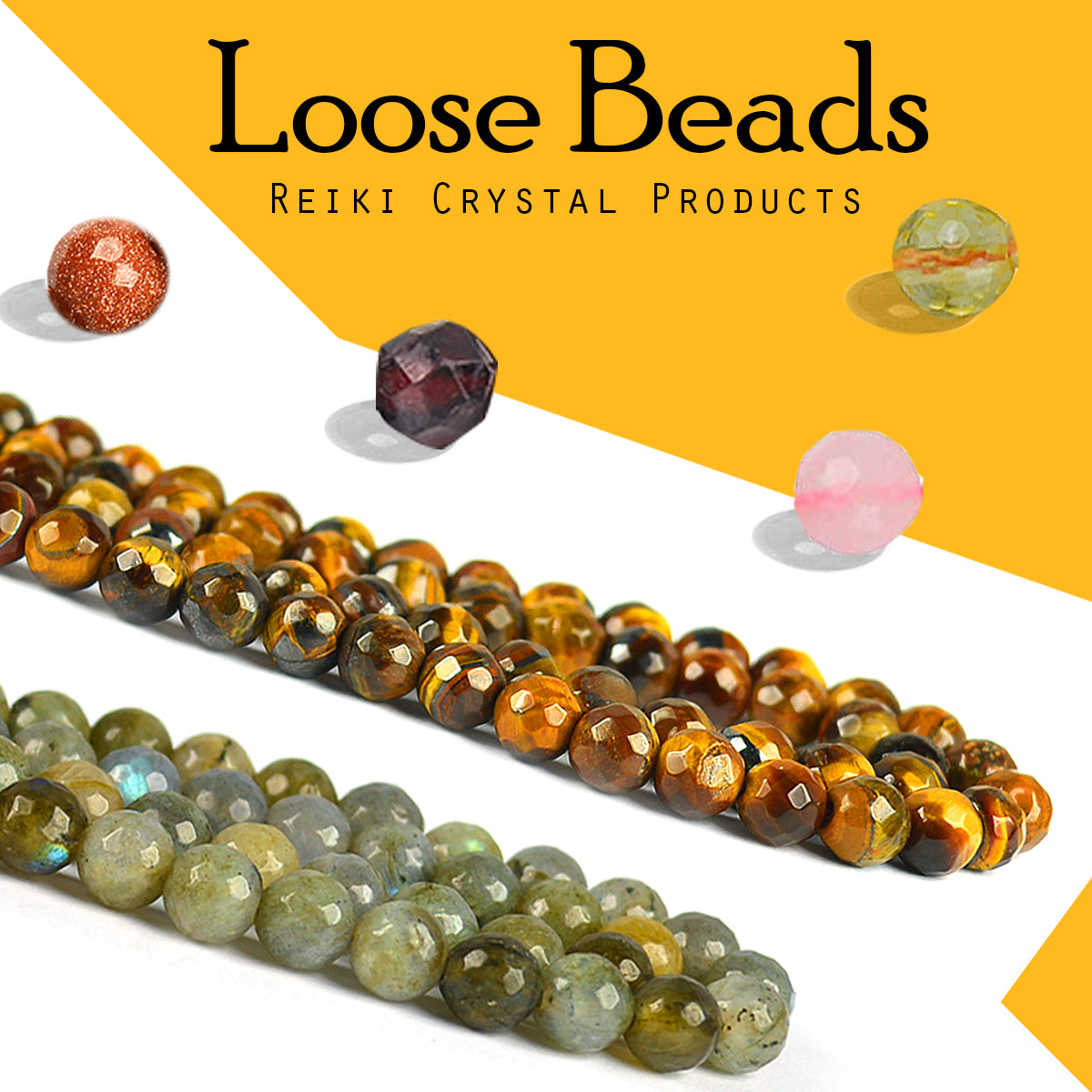 Natural Crystal Stone 10 mm Faceted Loose Beads 35-40 pcs for Making Bracelet Mala Necklaces