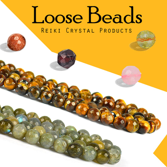Natural Crystal Stone 10 mm Faceted Loose Beads 35-40 pcs for Making Bracelet Mala Necklaces