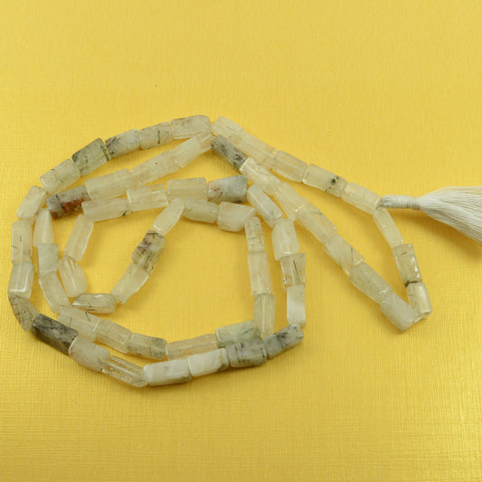Rutile Quartz Box Bead Mala