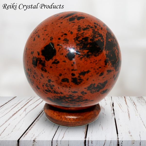 Natural Mahogany Obsidian Ball / Sphere 50 mm