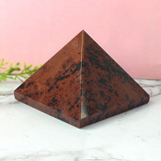 Mahogany Obsidian Pyramid for Reiki Healing and Vastu Correction