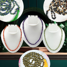 Natural Crystal Stone 6 mm 108 Round Beads Jaap Mala for Unisex