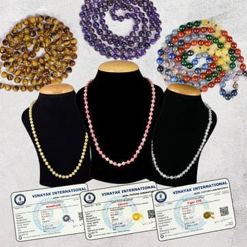 Certified AAA Natural 6 mm 108 Round Beads Jaap Mala - Necklace