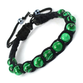 Malachite Syn Thread Crystal Bracelet | Natural Healing Gemstone Bracelet for Transformation & Heart Healing