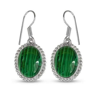 Malachite Crystal Stone Oval Shape Earring