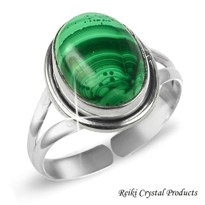 Natural Crystal Gemstone Adjustable Silver Ring for Unisex
