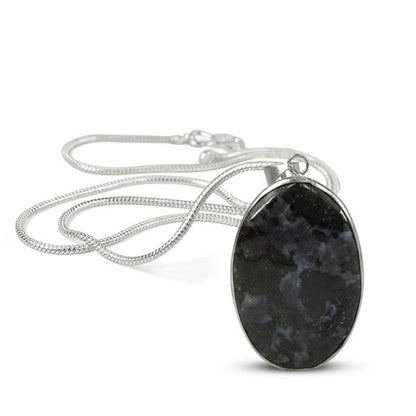 AAA Quality Merlinite Oval Pendant With Chain