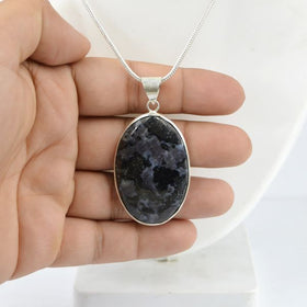 AAA Quality Merlinite Oval Pendant With Chain