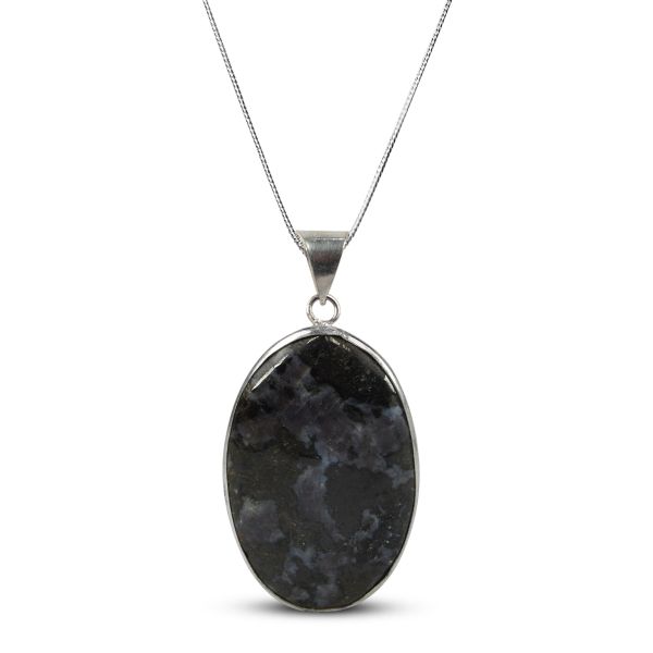 AAA Quality Merlinite Oval Pendant With Chain