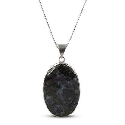 AAA Quality Merlinite Oval Pendant With Chain