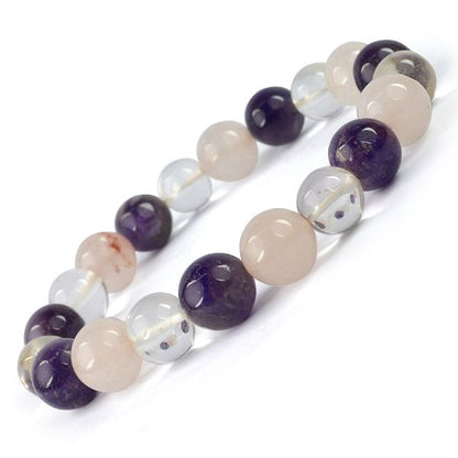 Natural Crystal Stone 10 mm Round Beads Bracelet
