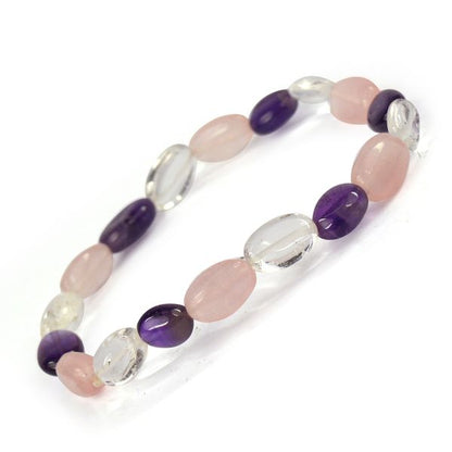 Natural Crystal Stone Oval Beads Bracelet