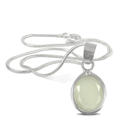 AAA Natural Stone Pendant - Locket with Metal Chain for Unisex