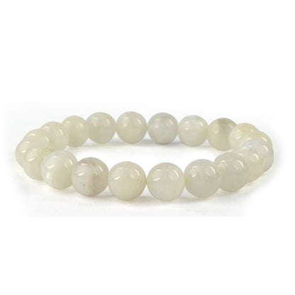 Natural Rainbow Moonstone 10 mm Round Bead Bracelet Reiki Charged