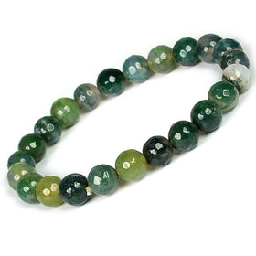 Moss Agate Crystal Bracelet | Natural Healing Gemstone Bracelet for Growth & Abundance