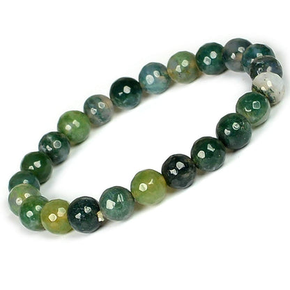 Natural Crystal Stone 8 mm Faceted Bead Bracelet for Unisex
