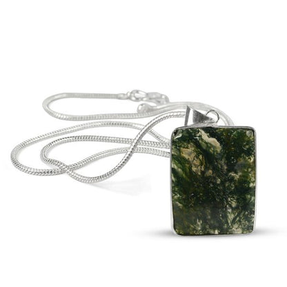 Natural AAA Quality Square Shape Pendant - Locket with Metal Chain