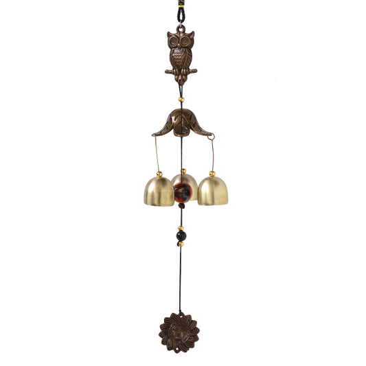 Fengshui Owl Wind Chime Hanging for Window Balcony Decor Home Endurance Door Decoration