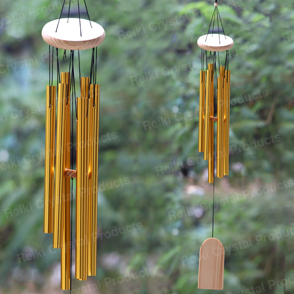 Fengshui Wind Chime Hanging for Window Balcony Decor Home Endurance Door Decoration Golden 5 Rods