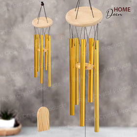 Fengshui Wind Chime Hanging for Window Balcony Decor Home Endurance Door Decoration Golden 5 Rods