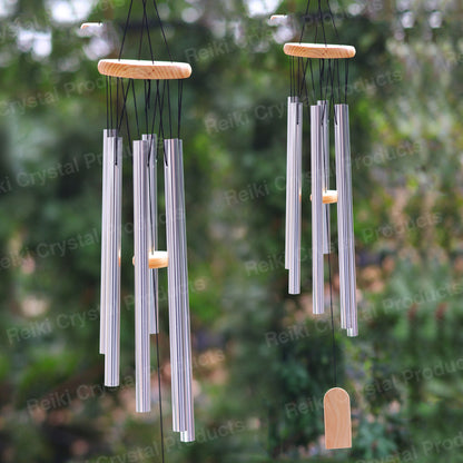 Fengshui Wind Chime Hanging for Window Balcony Decor Home Endurance Door Decoration Silver 5 Rods