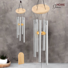 Fengshui Wind Chime Hanging for Window Balcony Decor Home Endurance Door Decoration Silver 5 Rods