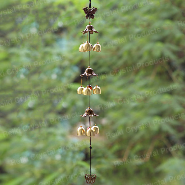 Fengshui Butterfly Wind Chime Hanging for Window Balcony Decor Home Endurance Door Decoration 9 Bell 66 cm (26 inch)