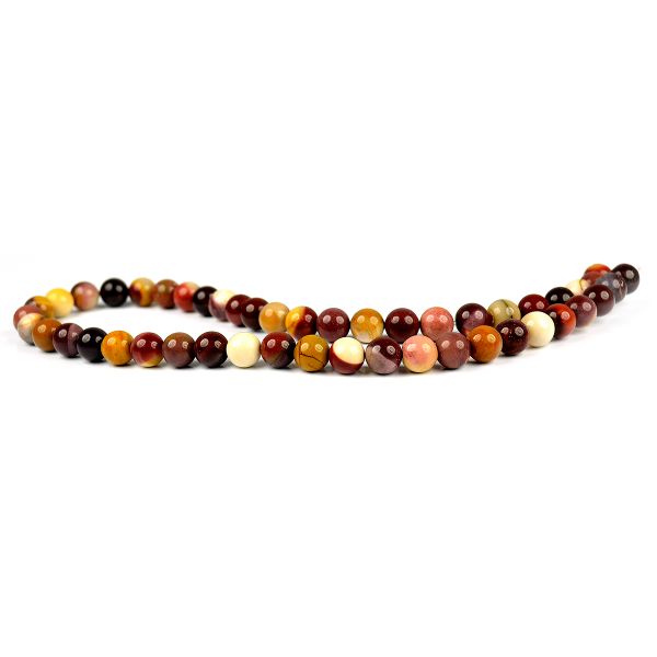 Mookaite Jasper gemstone 8mm round beads strand with mixed colors