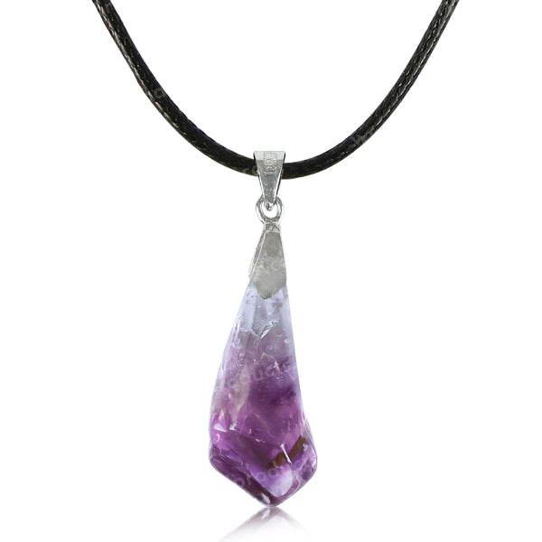 Purple Flourite Drop Pendant/Locket With Thread Crystal Stone Pendant For Unisex