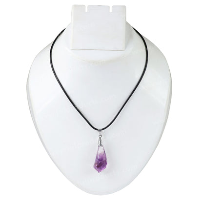 Purple Flourite Drop Pendant/Locket With Thread Crystal Stone Pendant For Unisex