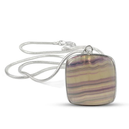 Natural AAA Quality Square Shape Pendant - Locket with Metal Chain