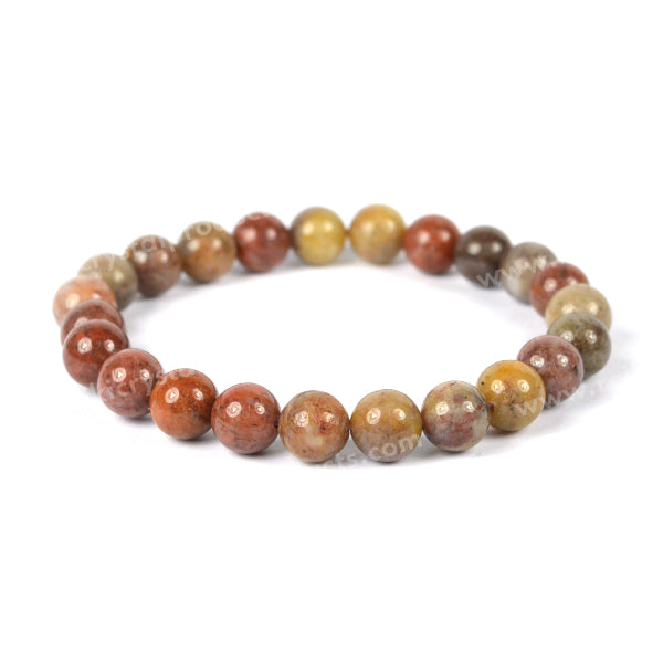 Natural Crystal Stones 8 mm Round Bead Bracelet