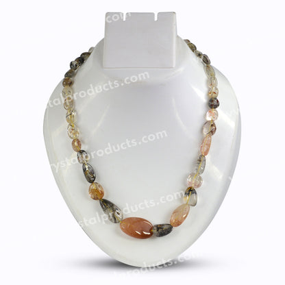 Natural Crystal Stone Multi Rutile Quartz Necklace for Women