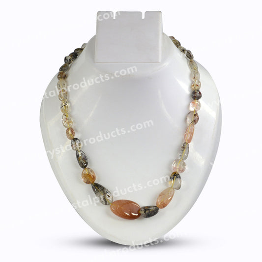 Natural Crystal Stone Multi Rutile Quartz Necklace for Women