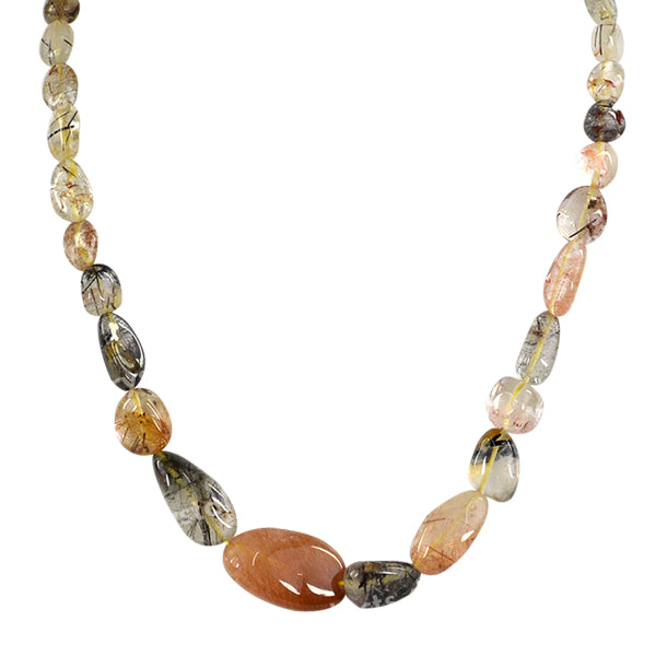 Natural Crystal Stone Multi Rutile Quartz Necklace for Women