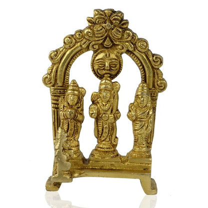 Brass Lord Ram Darbar Murti Ram Parivar Statue Small Size 101.5 mm