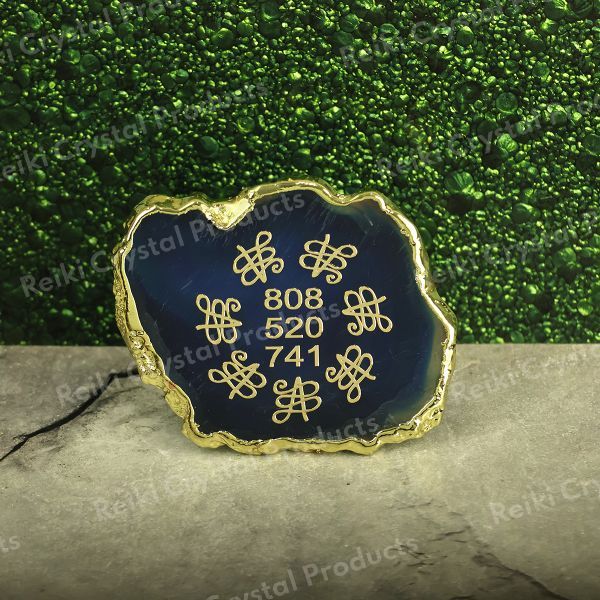 Crystal Stone Agate Gud Luck Sileces & Coaster for Table Decoration